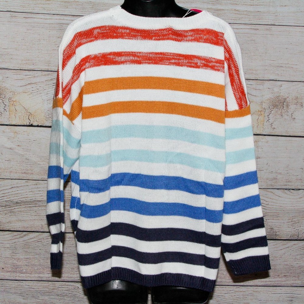 Sweetnight Striped Casual Pullover Sweater - XXL